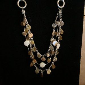 BROWN & SILVER NECKLACE W/CLASP